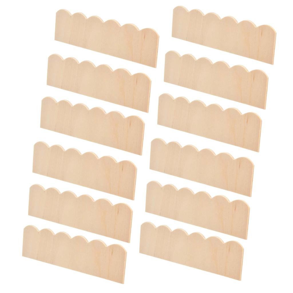 12pcs 1:12 Dollhouse Wooden Shingles Miniature Roof Tiles Decoration Accessories