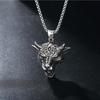 Stainless Steel Domineering Wolf Head Men'S Necklace Fashionable Personality Versatile Sweater Chain