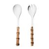 Stainless Steel Serving Spoon Fork Long Handle Dessert Salad Spoon New Salad Spork  Tableware Set