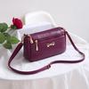 Mom Fashion Solid Color PU Leather Crossbody Shoulder Bag with Bow for Women - Small & Soft