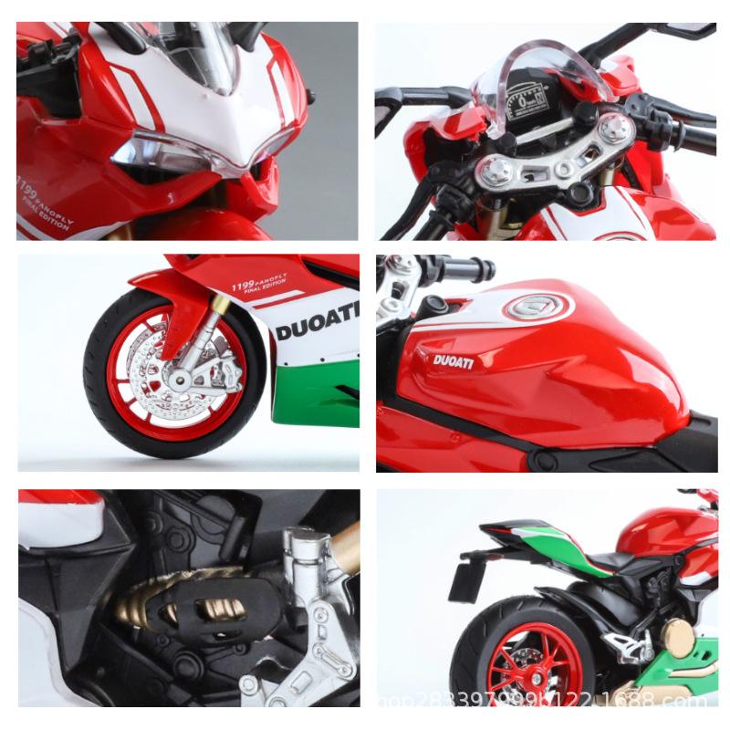 1/12 Ducati 1199 Simulation Motorcycle Alloy Handmade Motorcycle Boy Toy