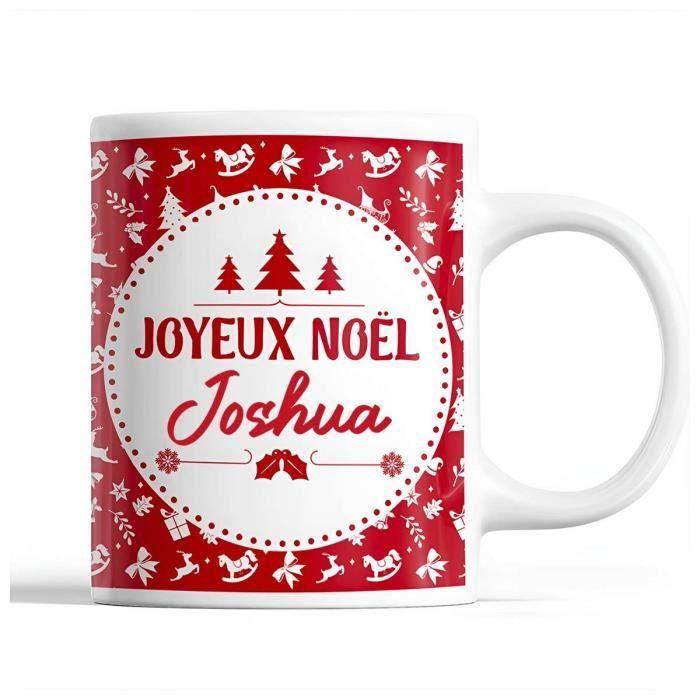 Mug - Noël Joshua Rouge - Ceramic - 325 Ml - Double-sided Print - Dishwasher Safe