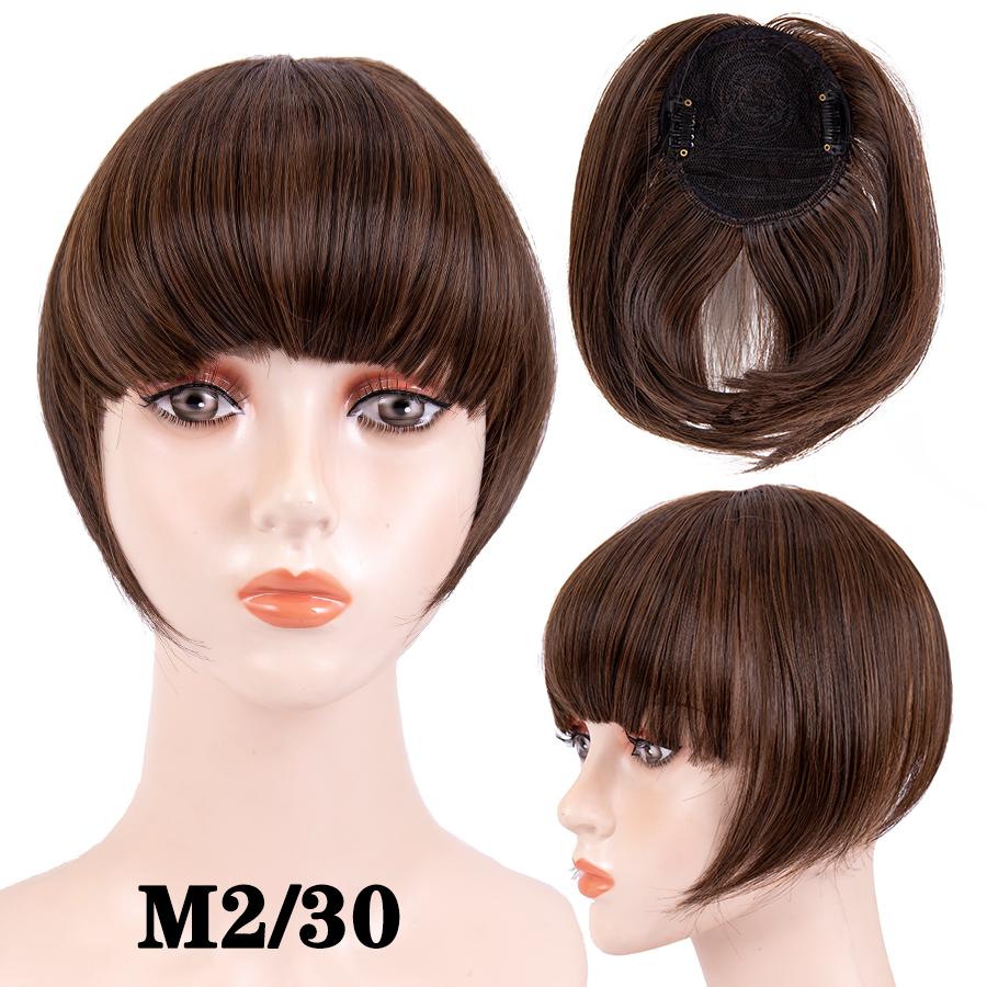 Fringe Bangs Synthetic Hair Extensions Clip In Bangs 6 Inch Short Straight Hairpiece Front Neat Bang Two Side Blonde