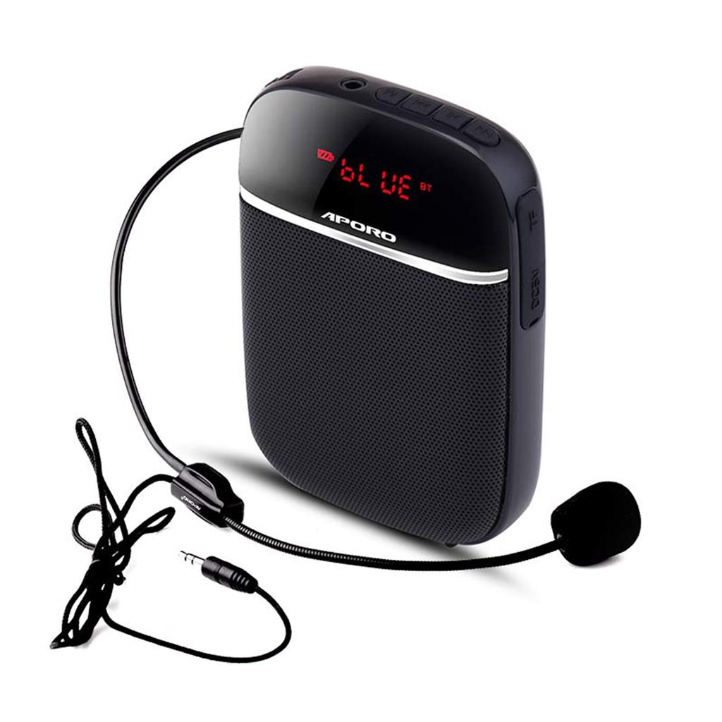 Portable Voice Amplifier for Teachers with Wired Microphone Headset Waistband Rechargeable Personal