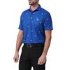 FootJoy Thistle Print Short Sleeve Shirt, Deep Blue, Men's, Size Small, FJ-S24-S11, 81737-S