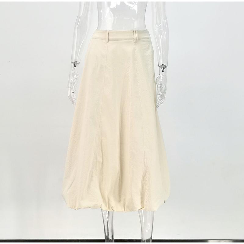 Spring Autumn High Waist Fashion Long Skirt Women's Solid Color Elegant Commute Streetwear Loose Casual Ladies Maxi Skirt 2025 New