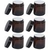 Chocople Cream Containers, Light-Resistant Glass Refill Bottles, Set of 6, Brown (100g)