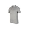 Solid Color Logo Print Casual Sports Round Neck T-Shirt Men Tops Grey BV4693-077