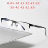 Half Frame Square Nearsighted Glasses Women Men Blue Light Blocking Minus Lens Prescription Eyeglasses 0 -0.5 -0.75 To -6.0