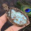 Caribbean Larimar Handmade Copper Wire Wrap Jewelry Pendant 3.59 P6o28