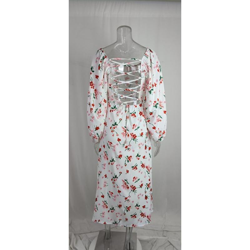 Summer Women's Dress Street Sexy Slit Midi Dresses Casual Dresses