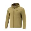 Comfortable Simple Solid Color Hooded Zipper Casual Quick-Dry Sports Windbreaker Men Outerwear Yellow Walnut-Brown AFDV757-3