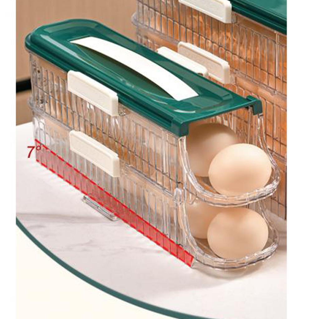 Refrigerator Egg Container Easy Access Space Saving Transparent Fridge Side Door Egg Storage Box