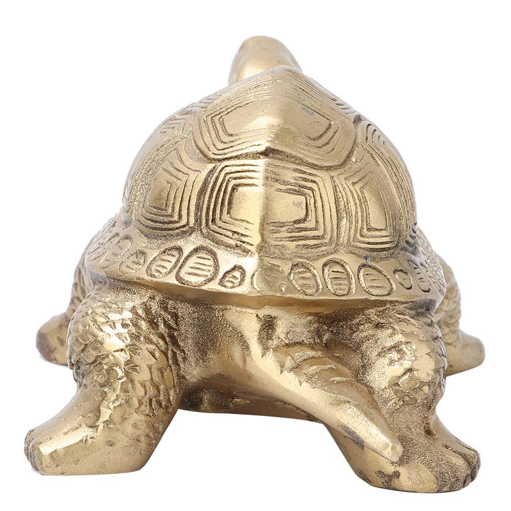Pure Brass Handmade Longevity Tortoise Home Feng Shui Ornament Gift Symbol of Peace