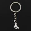 Fashion 30mm Key Ring Metal Key Chain Keychain Jewelry Antique Plated Ice Skates Shoes 17x12mm Pendant