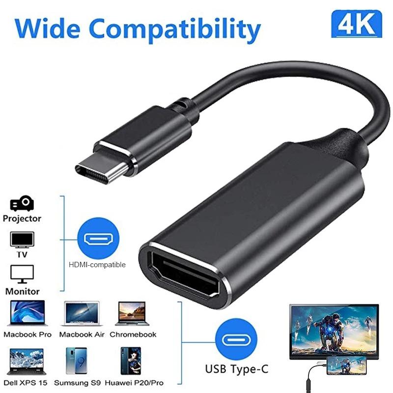 4K 30HZ Type C To HDMI Cable USB C To HDMI Converter TV Display USB 3.1 HDMI Cable Adapter for PC Computer TV Display Phone