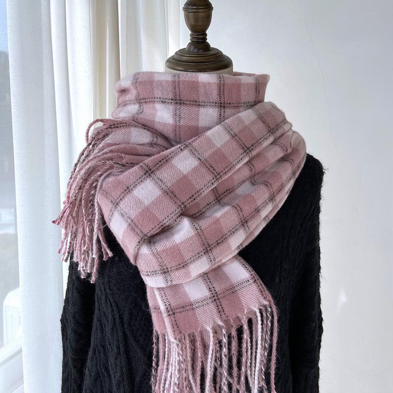 Luxury Cashmere Womens Scarf Spring Winter Plaid Cappa Opera Cape Wraps Female Tippet Bandana Scarves Headscarf