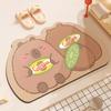 Cartoon Bathroom Absorbent Mat Toilet Dirty and Non-slip Mat Household Toilet Door Quick-drying Diatom Mud Mat