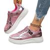 Women's Single Shoes Summer New Thick Soled Round Head Lace-up Sequin Sports Shoes Casual Lightweight Comfortable Non-slip Shoes