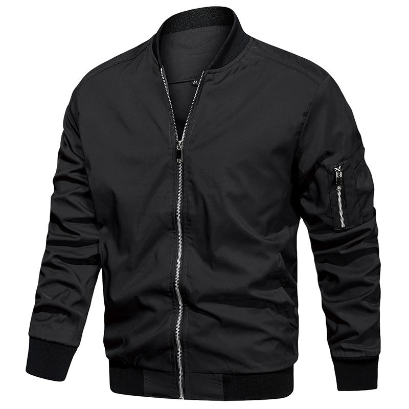 USA Size Men's Lightweight Bomber Jacket for Spring Autumn - Casual Flight Pilot Varsity Baseball Coat