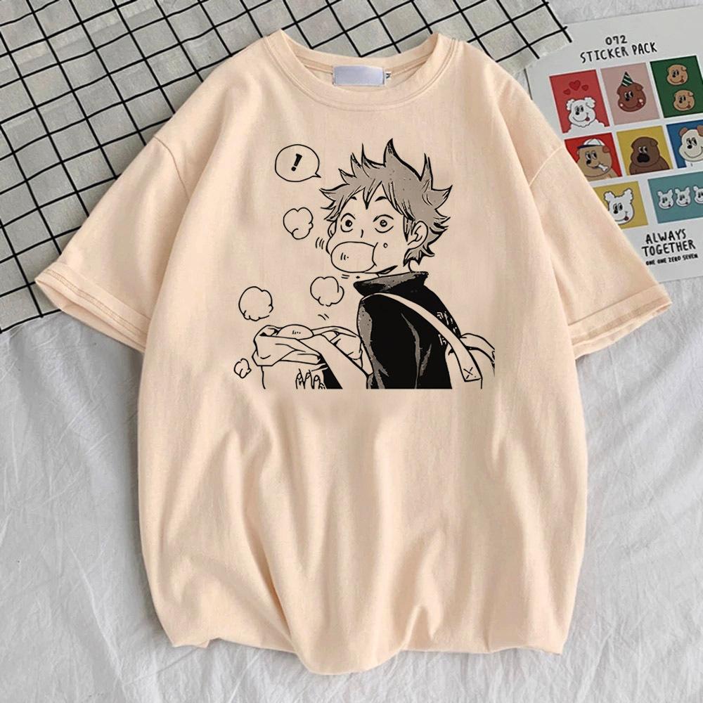 Haikyuu Top Tees Female 80s Vintage 2000s Graphic Colorful Comfortable Top Tees Graphic Grunge Pop Culture 2000s Colorful Pastel