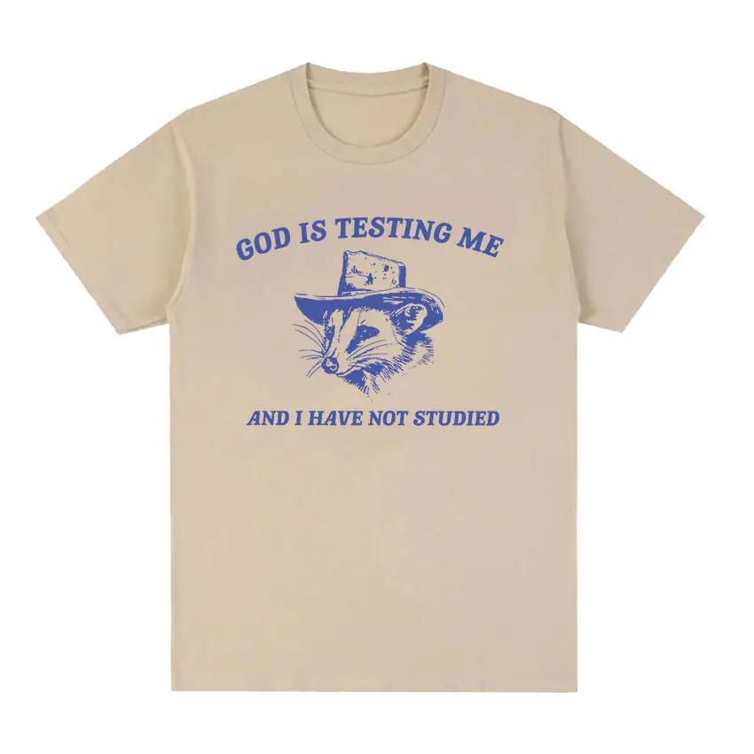 My Tummy Hurts Funny Raccoon Graphic T Shirt Weird Meme Men Women Tops T-shirts Fashion Harajuku Casual Cotton Oversized T-shirt