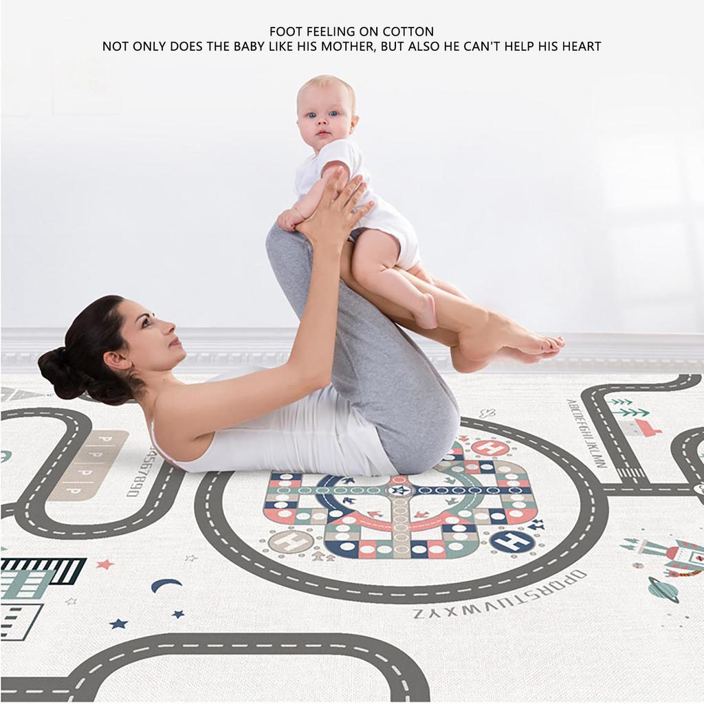Kids Play Mat, Large Folding Playmat, Crawling Mat Waterproof Reversible YogaMat