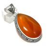 Carnelian Gemstone Handmade 925 Sterling Silver Jewelry Pendant 2.44" B3l45