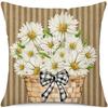 Easter Decoration Spring Sunflower Linen Throw Pillow Cover Car Sofa Lumbar Pillow Cushion