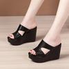 High Heel Wedges Sandals for Women  Summer  Platform Fashion Footwear Red Black White Large Size Sandals