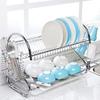 2 Tiers S-Shaped Dish Drainer Drying Rack Home Washing Kitchen Accessories Sink Dish Drainer Drying Rack Organizer