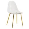 US Dining Chairs Set Of 6 Modern Simple Transparent Armless Seat With Back & Metal Legs For Kitchen Dining Room Home Office