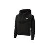 Half-Zip Hooded Pullover Sweatshirt Women Tops Black CZ1879-010