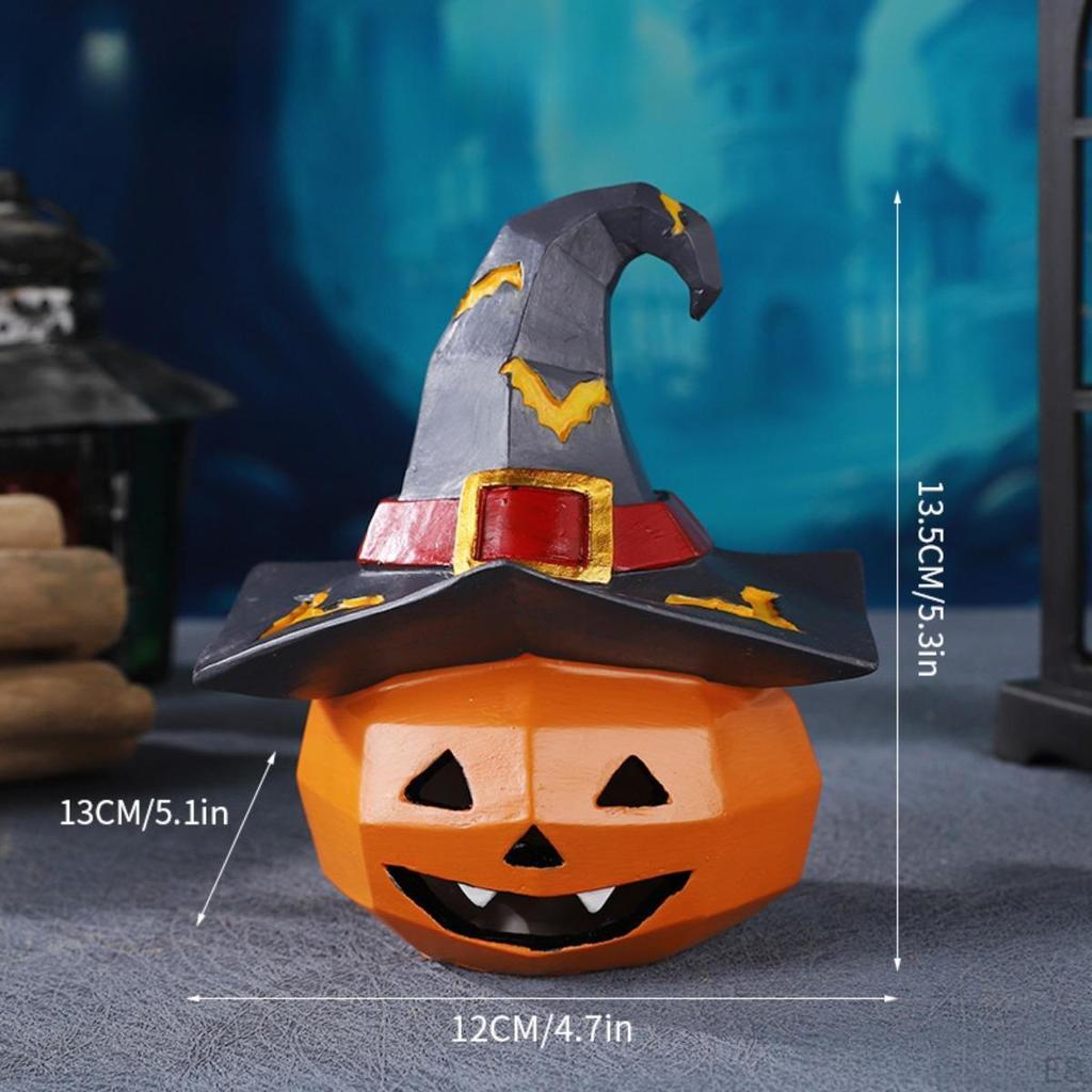 Resin Sculpture Craft Halloween Pumpkin Decoration for Shelf Table Landscape