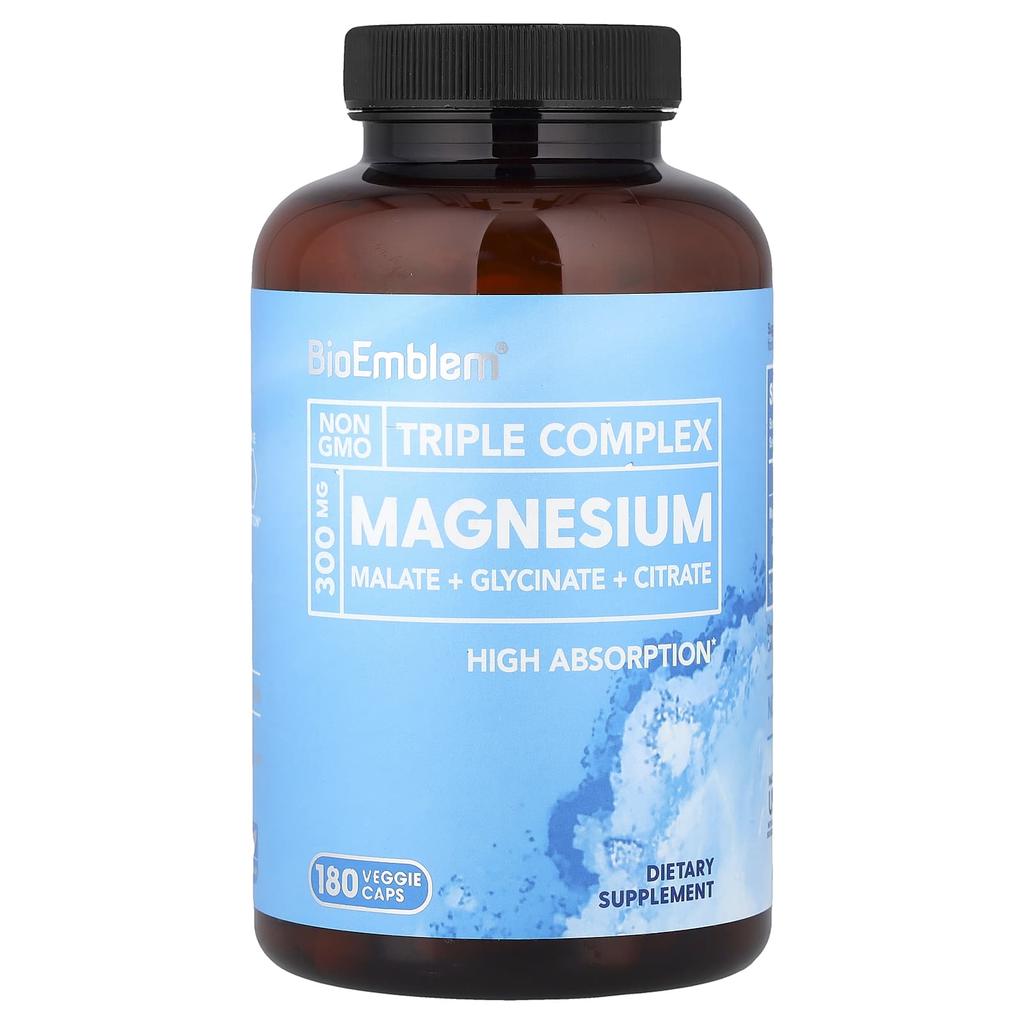BioEmblem, Triple Complex Magnesium, 180 Veggie Capsules (150mg per capsule)