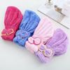 Coral Velvet Shower Cap Adult Soft Absorbent Hair Dry Towel Thickened Quick-drying Bandana Cute Bow Hair Dry Cap