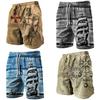 Boxing Shorts Pants 3D Print Fighting Training Retro VINTAGE Pirate  Compass Map Ship Boat Knight Unisex Men Women Quick Dry Fitness Gym Sport Workout