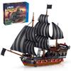 Hallisun Pirate Ship Building Blocks 53cm Large Ship Assembly Miniature Compatible with Regular Size for Adults and Boys and Ages 968 Pieces Set,