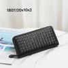 Leather Woven Long Multi Slot Wallet Simple Business Zipper Handbag Horizontal Large Banknote Wallet