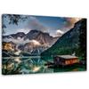 Canvas Print, Cottage On a Lake In the Mountains