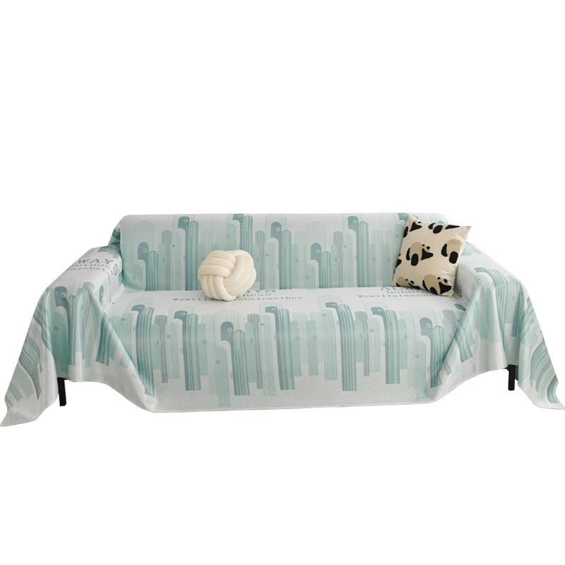 Summer Cool Ice Silk One-Piece Machine Washable Anti-Scratching Sofa Towel Cover Cloth Sofa Cover All-Inclusive Universal Cover