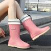 Women's Medium Tube Adult Fashion Non-slip Rain Boots