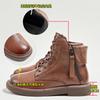 Fleece Leather Martin Boots for Women 2025 Winter New Thick-soled Versatile Short Boots for Women Casual Low-heeled Retro Boots for Women