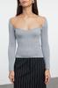 Women's Elegance Style Sweater Black Glitter Yarn Knitwear Sweater