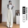 Narrow Banana Sweatpants Women's Autumn and Winter New Small High Waist Drape Wide Leg Pants Fleece Sweatpants