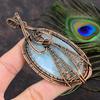 Aquamarine Handmade Copper Wire Wrap Jewelry Pendant 3.82 P1l15
