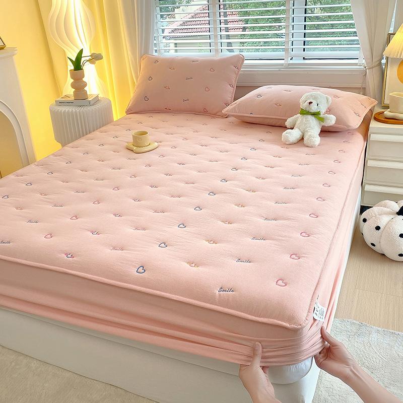 Cotton Class A Soybean Padded Cotton Embroidered Sheet Cover Three-Piece Protective Cover All-Inclusive Dust Cover
