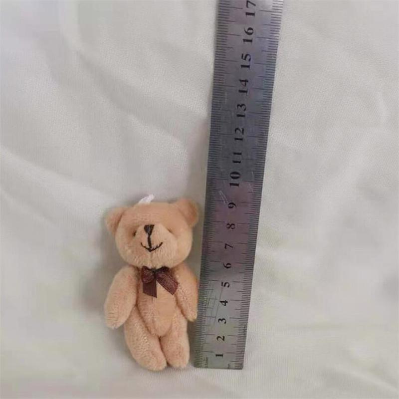Mini Joint Bear Stuffed Plush Toys Small Pendant Cute Flexible Limbs Bear Toy Kids Gifts 8CM