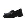 Autumn 2024 Retro Black British Style Round Head Comfortable Versatile One-pedal Flat Women's Single Shoes Trendy Small Leather Shoes