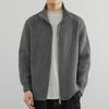 Double Zipper Wool Cardigan Men Casual Zipper Knitted Jacket Men